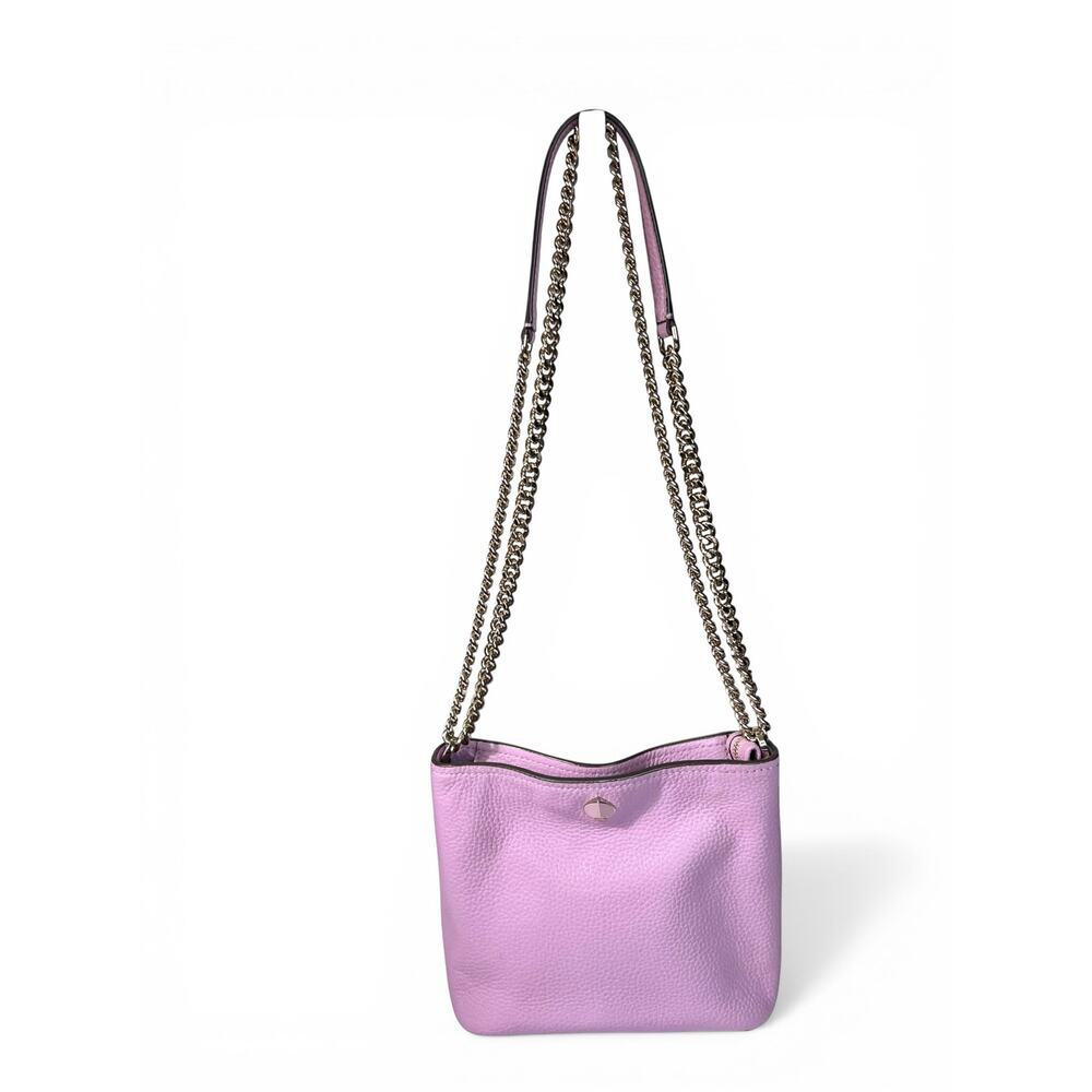 Kate Spade Polly Small Convertible Crossbody Bag Orchid Purple Pebbled Leather - Picture 2 of 12